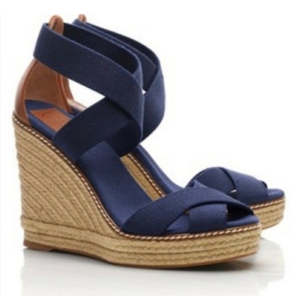 ❌NOT FOR SALE❌Tory Burch Espadrilles Shoes 8.5 Navy Blue Tory Burch